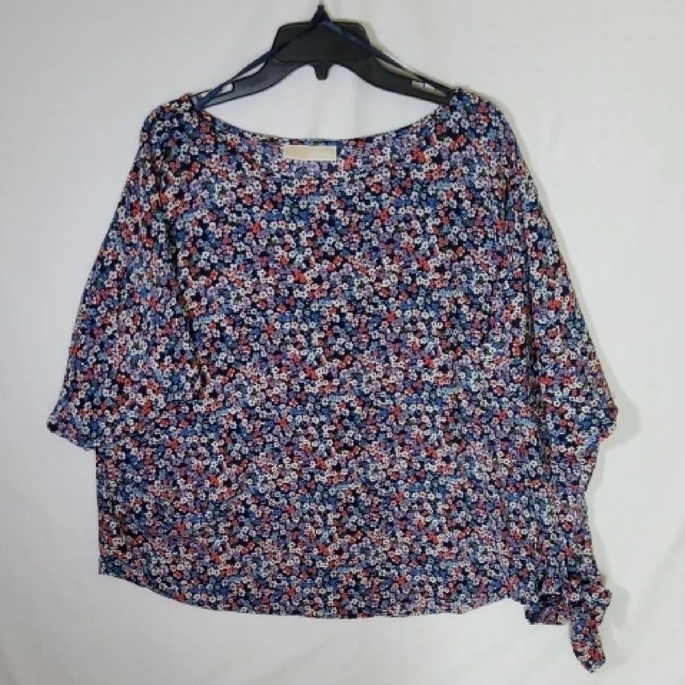 Michael Kors Floral Women's Top Missing Size Tag Pit-pit Flat 32